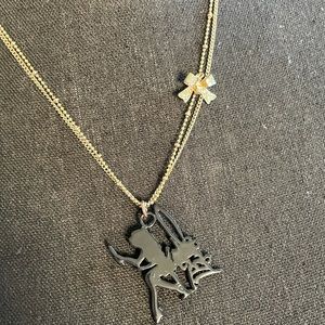 VERY RARE Betsey Johnson Vanity Double Strand Gold Chain 00’s Necklace OS